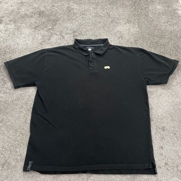 LRG Roots & Equipment Vintage Y2K Polo Shirt Men XXXL Black Cotton Casual Preppy - Picture 1 of 13